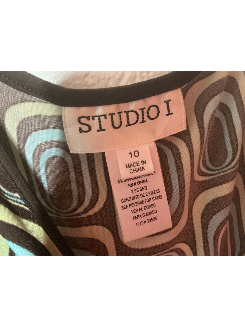 < Vintage Studio I Retro Geometric Pattern Midi Dress Size 10 > - Picture 2 of 4